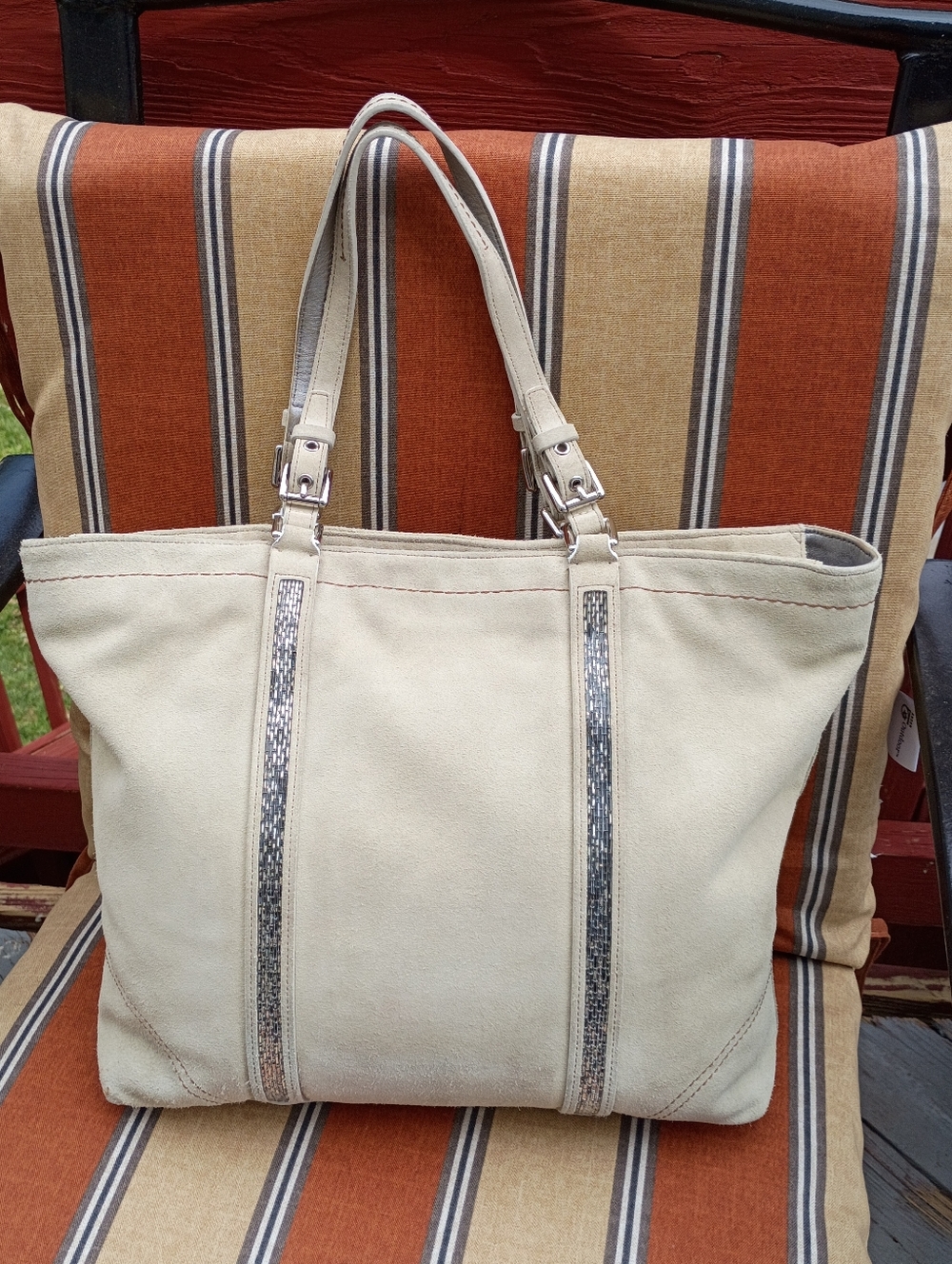 Coach Cream Suede Tote - Picture 3 of 17
